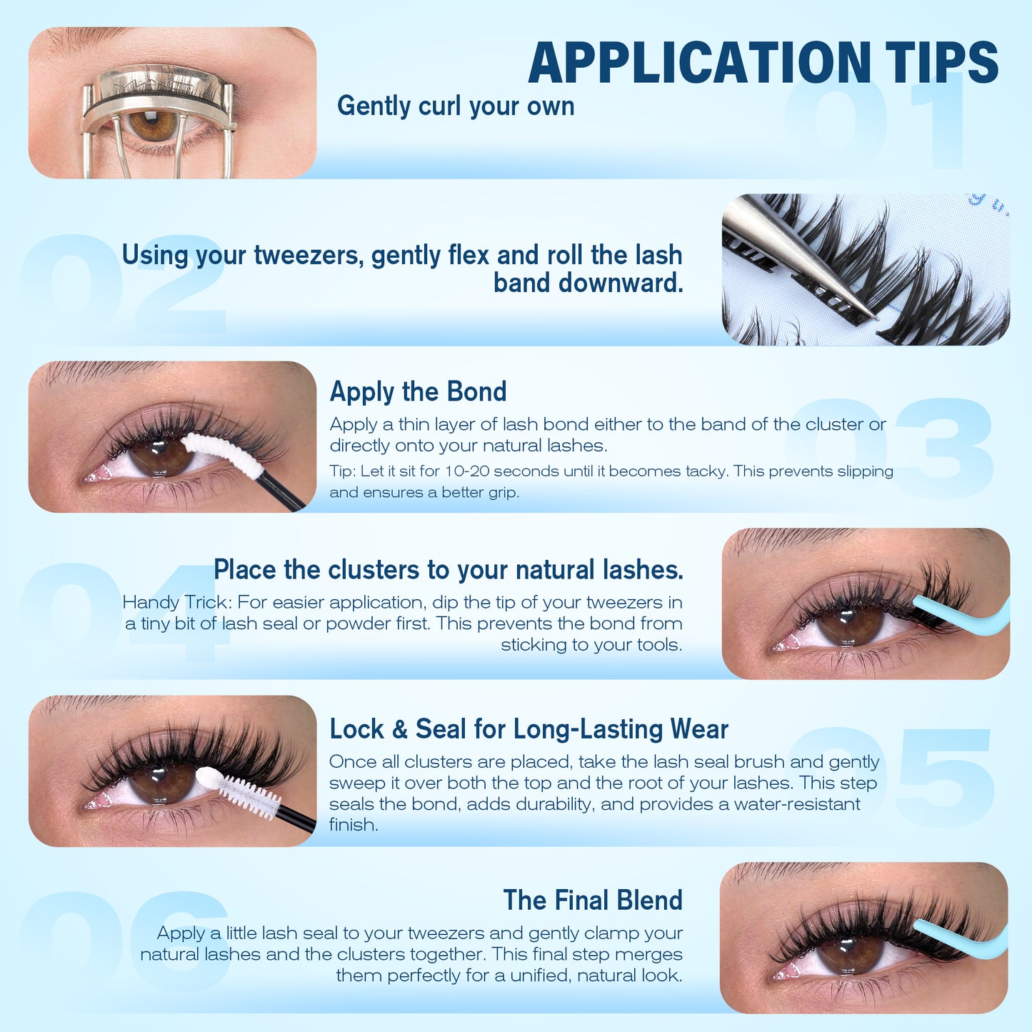 Pawotence Wispy Natural Lash Clusters Kit Spider Cluster Lashes D Curl Comfortable, Super Soft, Thin Band, Long Lasting Eyelashes DIY Lash Extensions for Daily Makeup Beginner Friendly