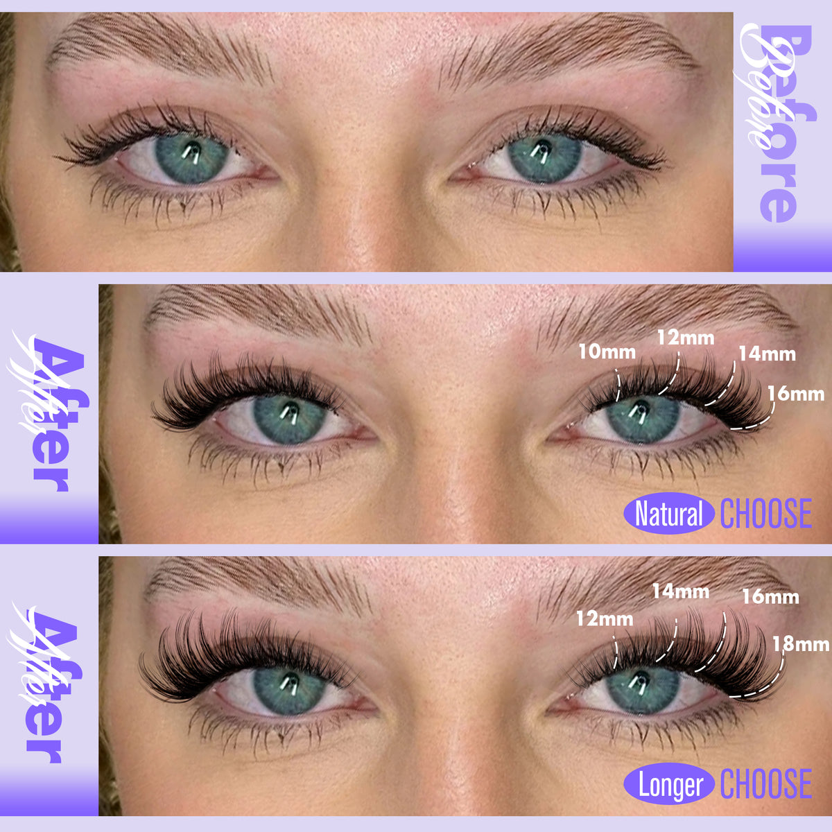Pawotence Lash Clusters Wispy Kira Cluster Eyelash Extensions 10-18mm Individual Lashes with Soft Thin Band