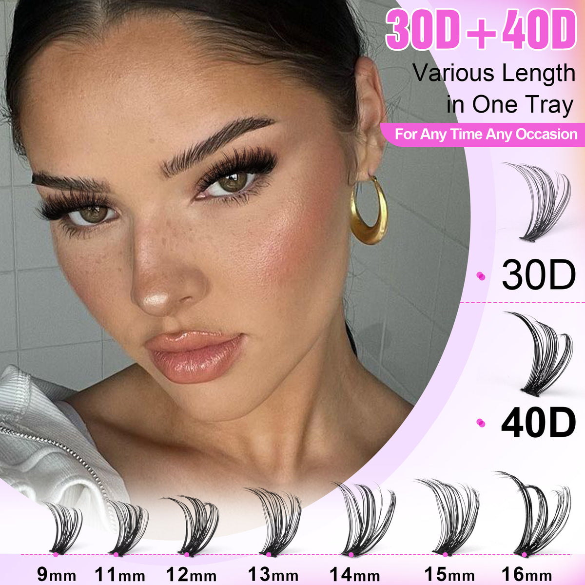 Pawotence Lash Extension Kit 280pcs Individual Lash Clusters Kit 30D 40D Eyelash Extensions Kit with Lash Bond and Seal and Lash Remover