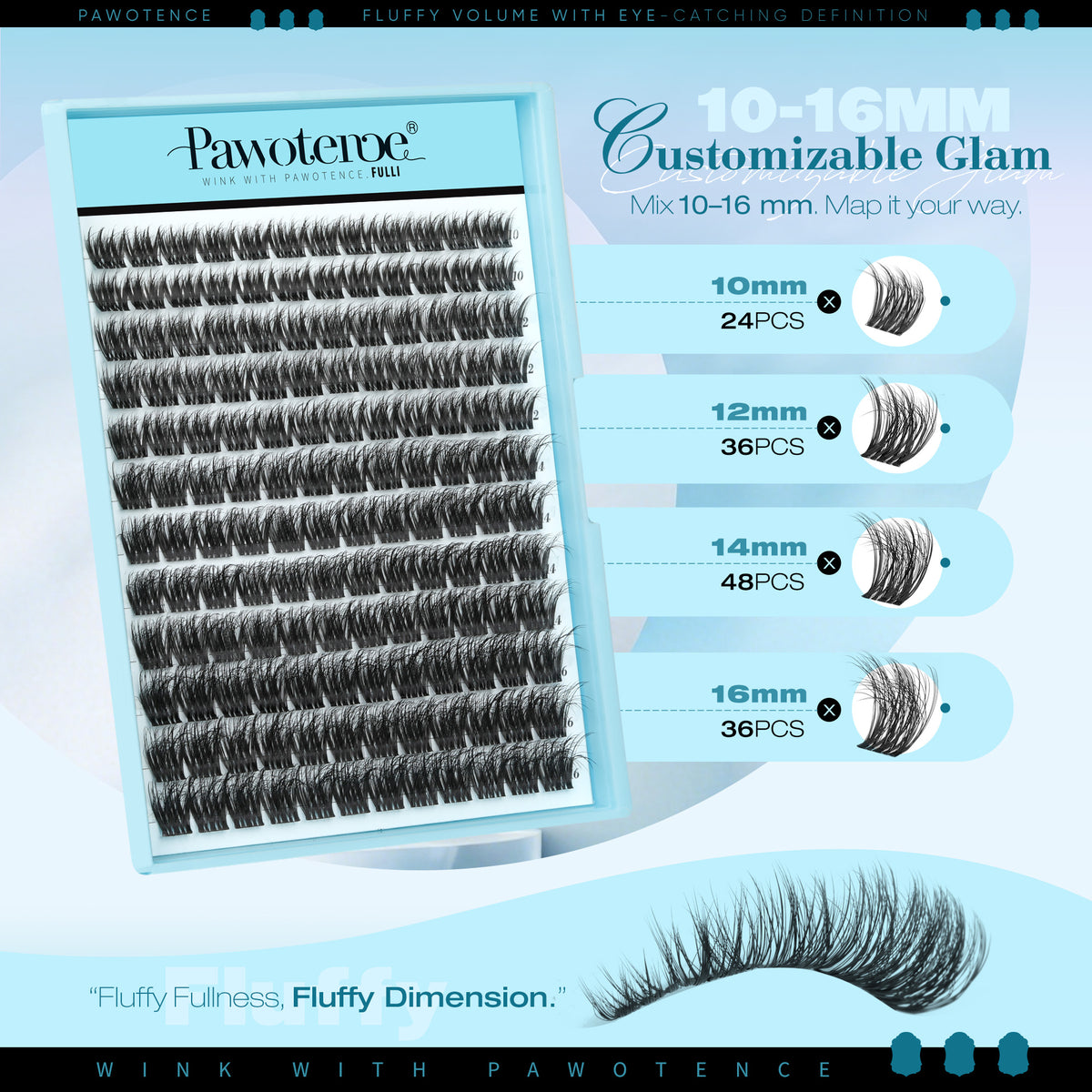Pawotence Fulli Lashes Clusters Wispy Cluster Lashes D Curly Lashes Extensions for Clean Girl's Makeup Fulli Lashes (Lashes Only)