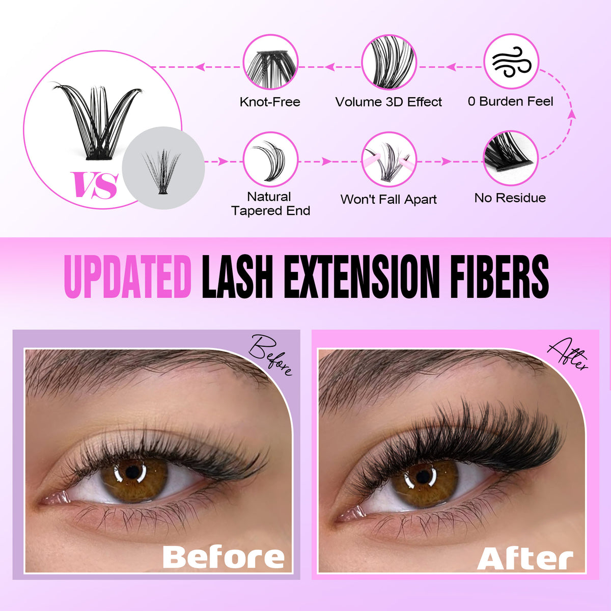 Pawotence Lash Extension Kit 280pcs Individual Lash Clusters Kit 30D 40D Eyelash Extensions Kit with Lash Bond and Seal and Lash Remover