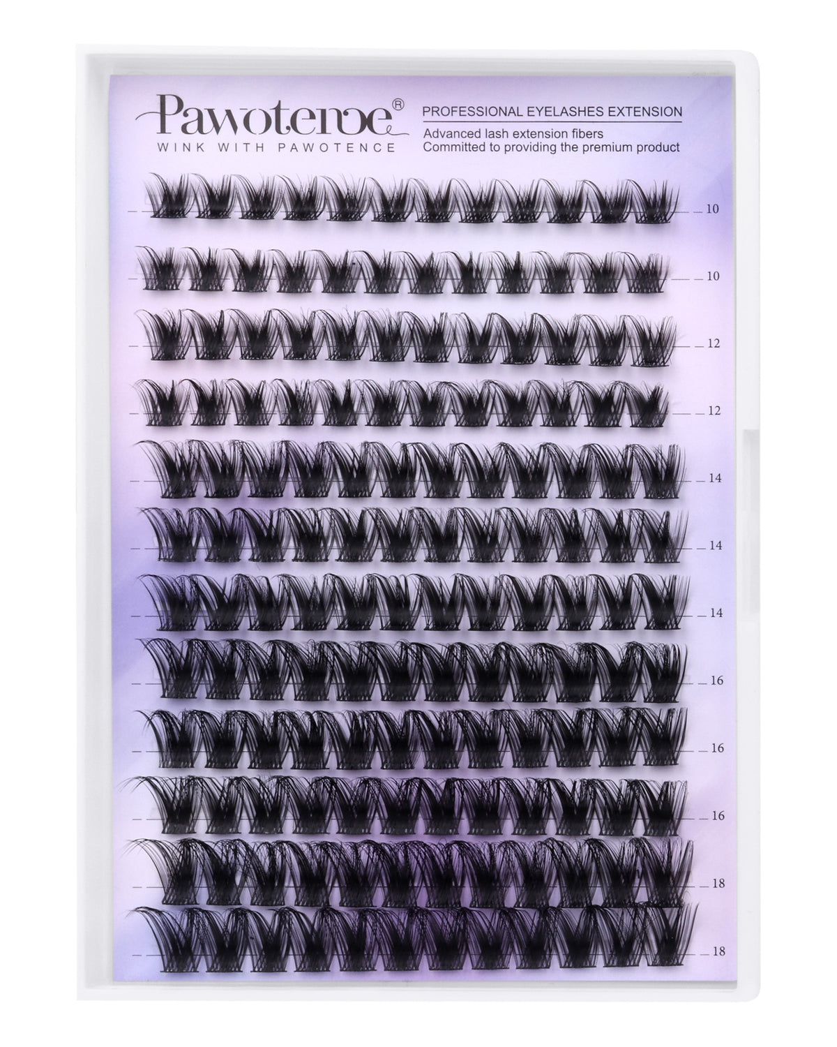 Pawotence Lash Clusters Wispy Kira Cluster Eyelash Extensions 10-18mm Individual Lashes with Soft Thin Band