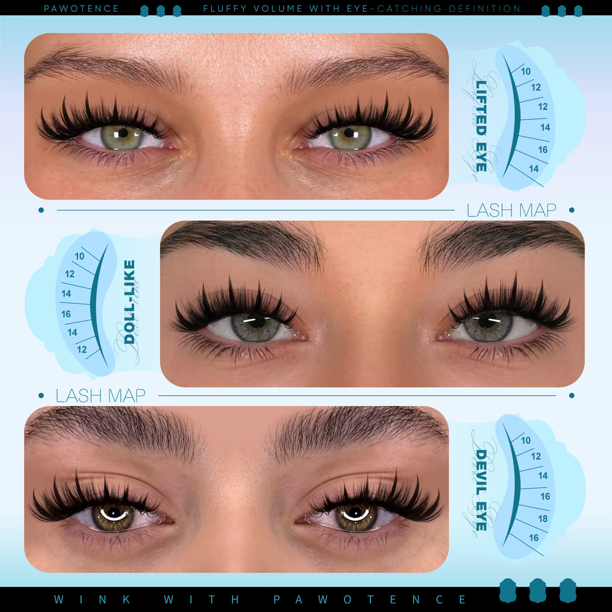 Pawotence Rella Soft Spiky Manga Lash Clusters, Cosplay Eyelash Extensions for Beginners, At-Home Clean Girl Makeup (Lashes Only)