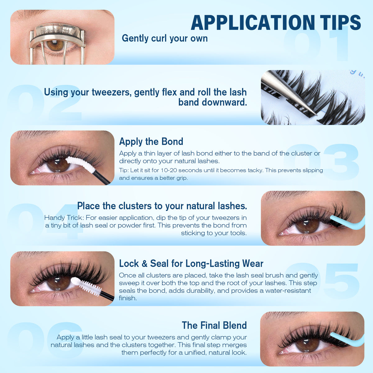 Pawotence Wispy Natural Lash Clusters Kit Spider Cluster Lashes D Curl Comfortable, Super Soft, Thin Band, Long Lasting Eyelashes DIY Lash Extensions for Daily Makeup Beginner Friendly