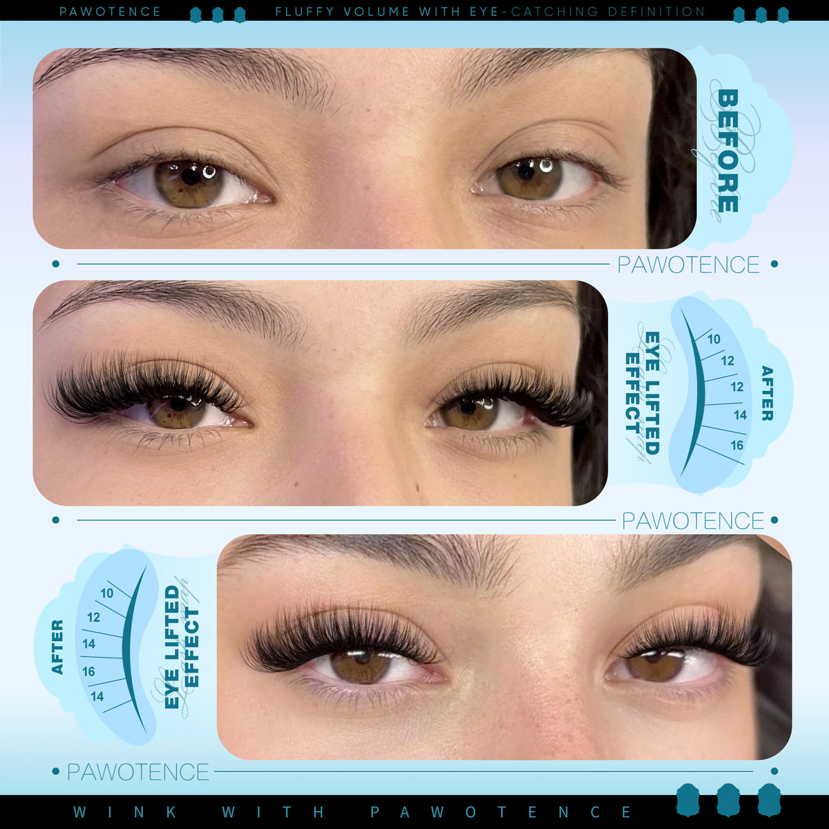 Pawotence Fulli Lashes Clusters Wispy Cluster Lashes D Curly Lashes Extensions for Clean Girl's Makeup Fulli Lashes (Lashes Only)