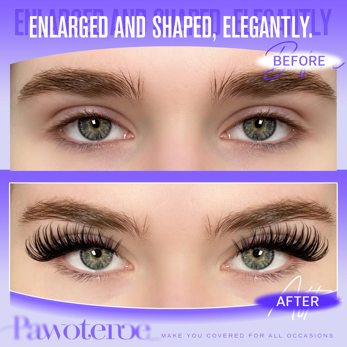 Pawotence Misha Lash Clusters Kit 10-18mm Cluster Lashes Extension Wet Look Wispy Lashes Clusters with Lash Bond and Seal and Lash Remover